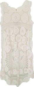 Cream Cotton Crochet Lace High Low Hem Top Isabella The Label