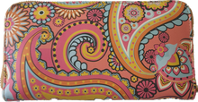 Load image into Gallery viewer, Cadelle Leather Bella Pink Paisley Print Wallet 