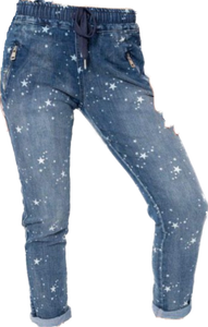 Bitonto Denim Jeans With Star Print The Italian Closet Australia