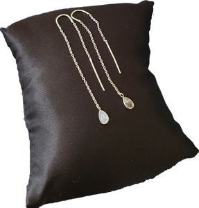 Crystal Teardrop Thread Earrings Meelah Collections 