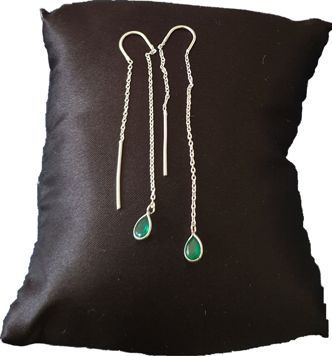 Crystal Teardrop Thread Earrings Meelah Collections 