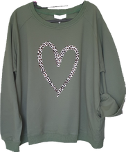 Load image into Gallery viewer, Leopard Heart Crewneck Sweatshirt AMYIC Fashion 