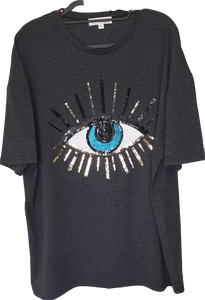 Third Eye Cotton Sequin Boyfriend Tee Minimalist Collective 