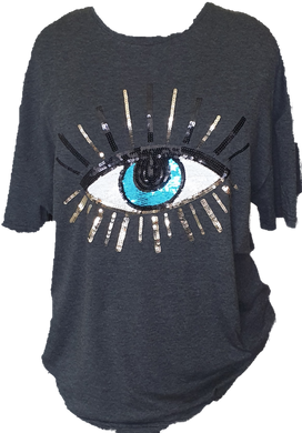 Third Eye Cotton Sequin Boyfriend Tee Minimalist Collective 