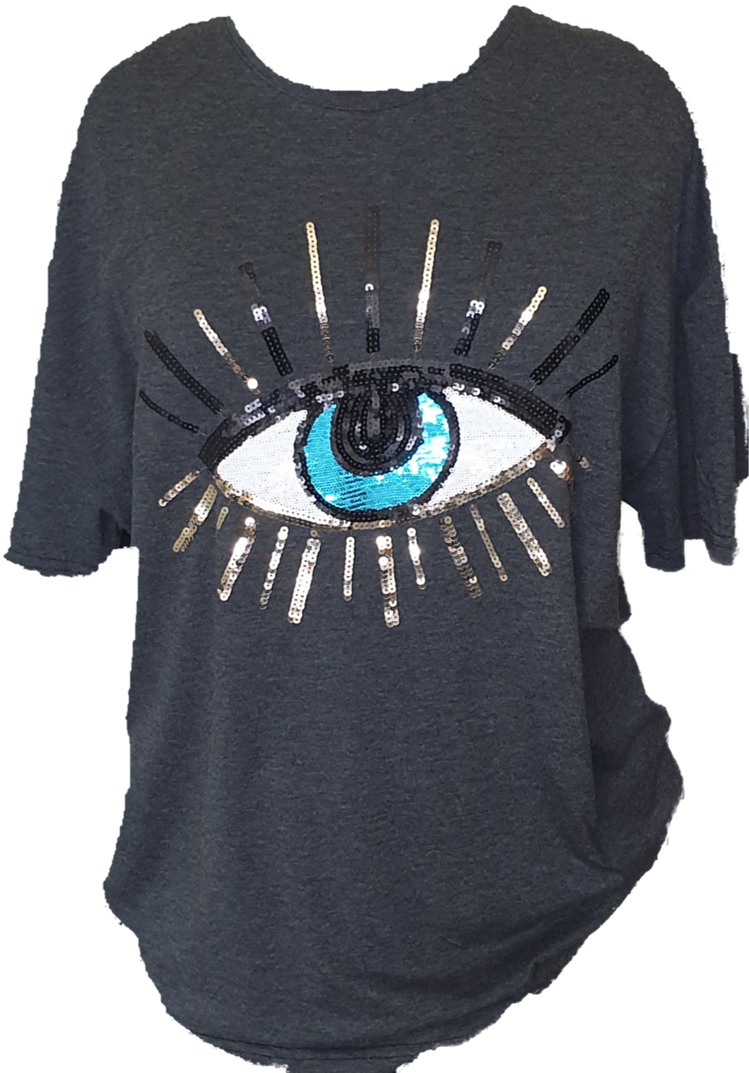 Third Eye Cotton Sequin Boyfriend Tee Minimalist Collective 