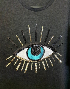 Third Eye Cotton Sequin Boyfriend Tee Minimalist Collective 