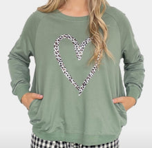 Load image into Gallery viewer, Leopard Heart Crewneck Sweatshirt AMYIC Fashion 