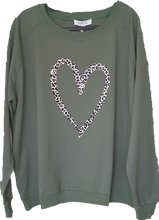Load image into Gallery viewer, Leopard Heart Crewneck Sweatshit AMYIC Fashion