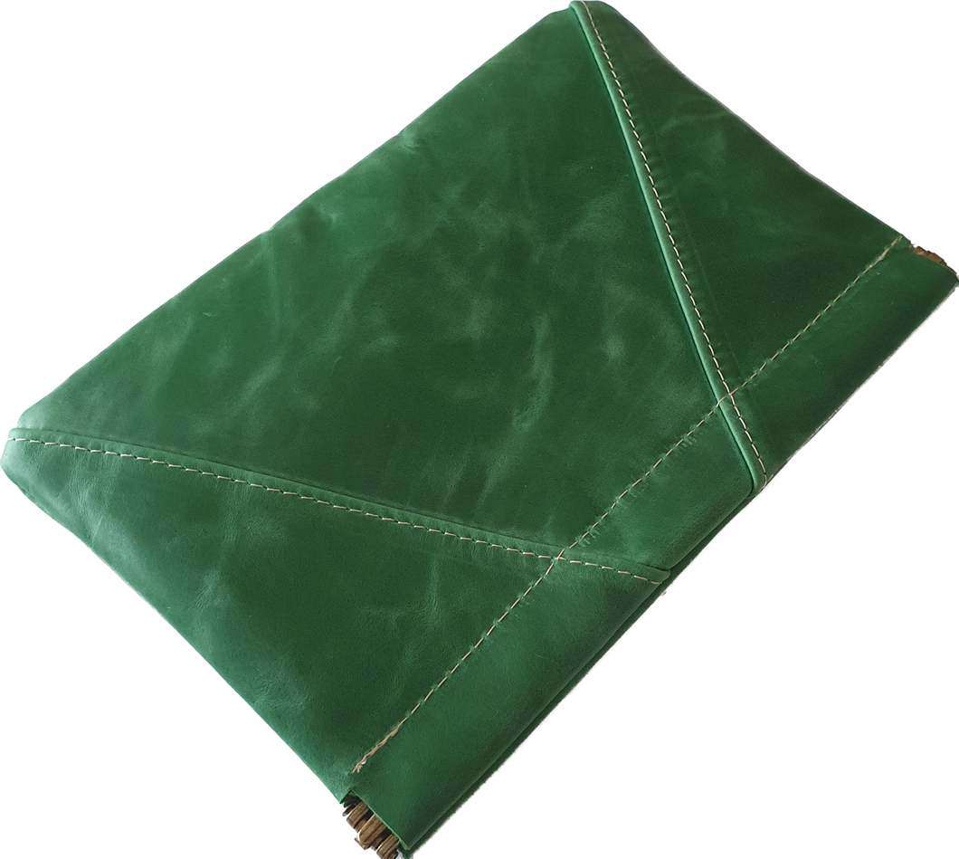 Square Emerald Green Leather Clutch Moy Tasmania