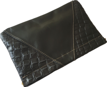 Load image into Gallery viewer, Square Black Leather Croc Embossed Clutch Moy Tasmania 
