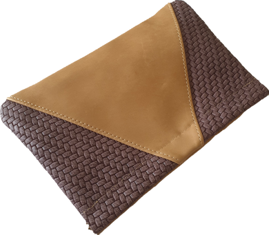 Square Two Tone Leather Clutch Moy Tasmania 