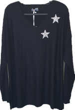 Load image into Gallery viewer, Sistemo Soft Wool - Mix Top With Diamante Star Detail The Italian Closet 