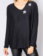 Load image into Gallery viewer, Sistemo Soft Wool - Mix Top With Diamante Star Detail The Italian Closet Australia 