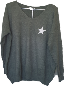 Ostaria Soft Knit Jumper With Star Logo The Italian Closet Australia 