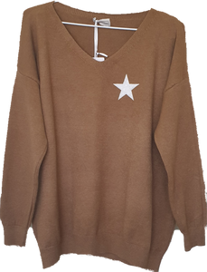 Ostaria Soft Knit Jumper With Star Logo The Italian Closet Australia 