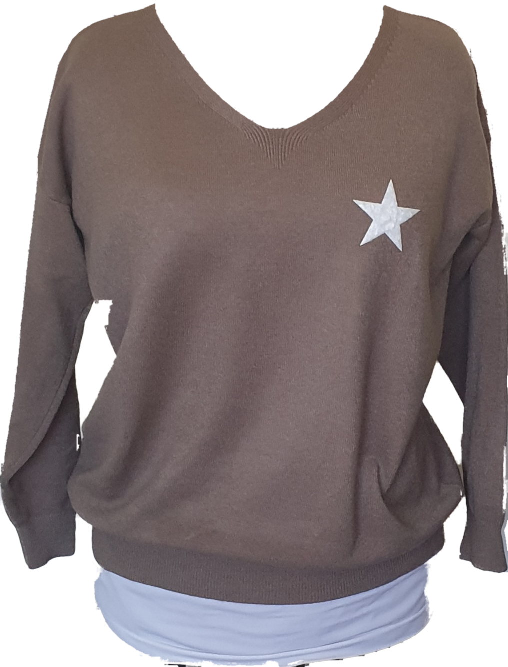 Ostaria Soft Knit Jumper With Star Logo The Italian Closet Australia 