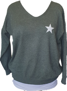 Ostaria Soft Knit Jumper With Star Logo The Italian Closet Australia 