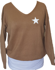 Ostaria Soft Knit Jumper With Star Logo The Italian Closet Australia 
