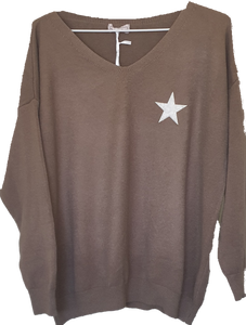 Ostaria Soft Knit Jumper With Star Logo The Italian Closet Australia 