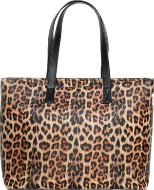 Manuela Cool Clutch Brown Leopard Print Large Cooler Tote Bag