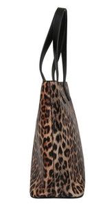 Manuela Cool Clutch Brown Leopard Print Large Cooler Bag Tote 