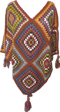 Load image into Gallery viewer, Crochet Poncho Chocolate Cienna Designs Australia 