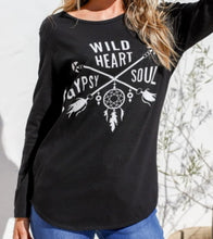 Load image into Gallery viewer, Joop And Gypsy Wild Heart Gypsy Soul Long Sleeve Tee 