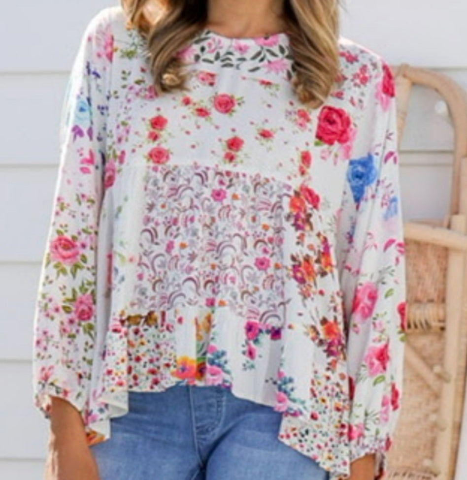 Cosmo Floral Patchwork Top Joop And Gypsy 