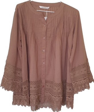 Paris Lace Trim Pintuck Top Joop And Gypsy 