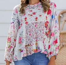 Load image into Gallery viewer, Cosmo Floral Patchwork Top Joop And Gypsy 