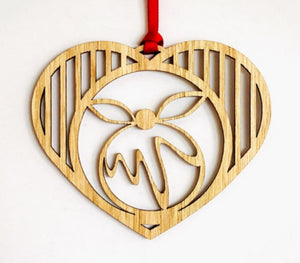 Wooden Heart Christmas Tree Decoration With Pudding Go Do Good