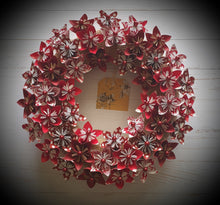 Load image into Gallery viewer, Paper To You Paper Wreath Jingle Bells Red