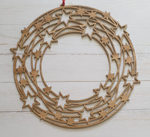 Load image into Gallery viewer, Wooden Wreath With Stars Go Do Good
