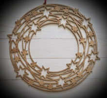 Load image into Gallery viewer, Wooden Wreath With Stars Go Do Good 