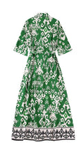 Load image into Gallery viewer, Green Print Dress Aria Brand 