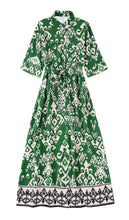 Load image into Gallery viewer, Green Print Dress Aria Brand 