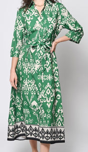 Green Print Dress Aria Brand 