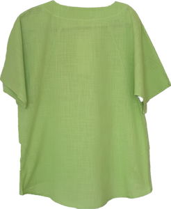 Linen Blend Print Top