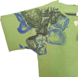 Linen Blend Print Top