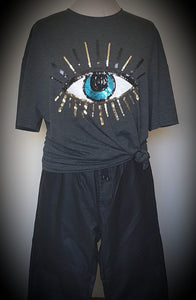 Third Eye Cotton Sequin Boyfriend Tee  Minimalist Collective