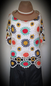 Retro Style Crochet Design Lace Look Top Isabella Boho