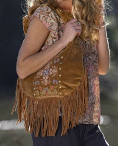 Suede Fringe Boho Bag Cienna Designs Australia 