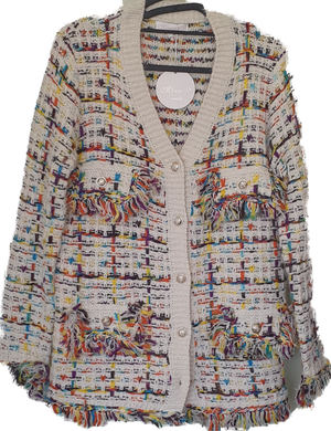 Coco Tweed Fringe Coatigan Miracle Fashion
