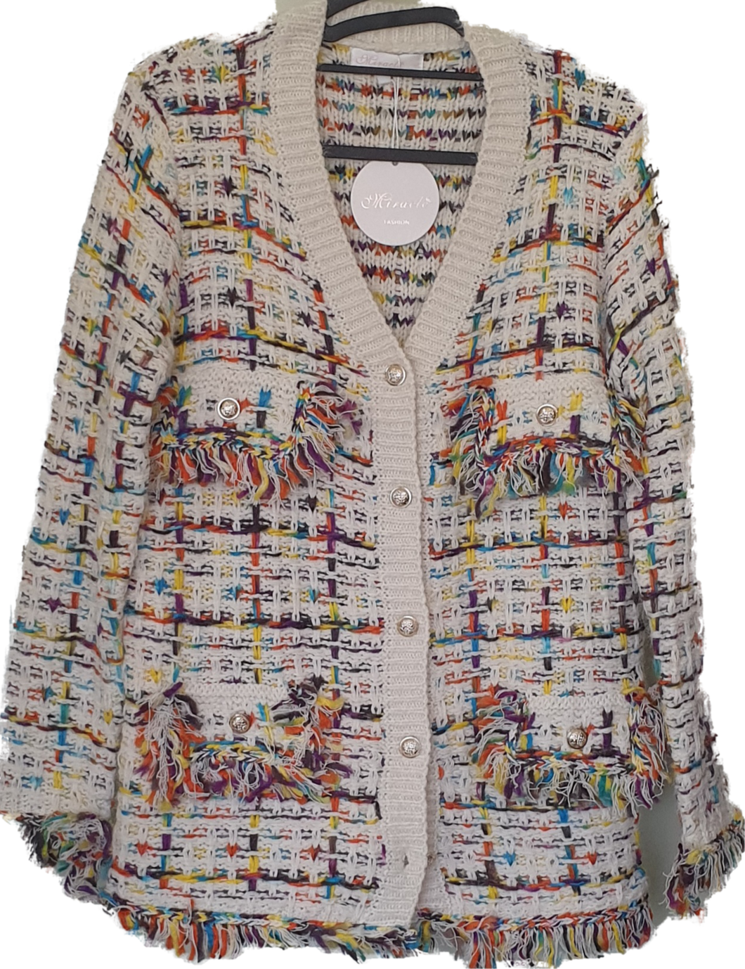 Coco Tweed Fringe Coatigan Miracle Fashion