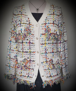 Coco Tweed Fringe Coatigan Miracle Fashion 