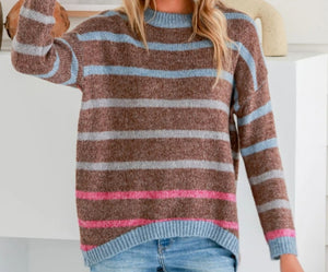 Aspen Stripe Knit Jumper Miracle Fashion 