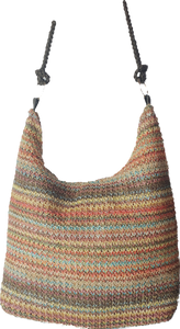 Stripe Straw Hobo Bag 