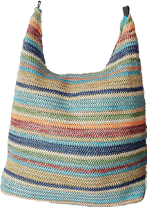 Stripe Straw Hobo Bag 
