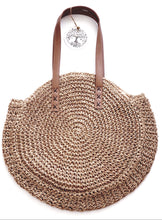 Load image into Gallery viewer, Round Straw Essential Bag