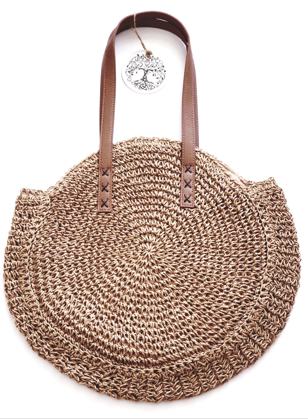 Round Straw Essential Bag